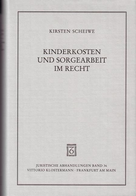 Produktbild: Kinderkosten und Sorgearbeit im Recht