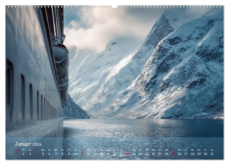 Produktbild: Kreuzfahrtschiffe Kalender - Kreuzfahrten und Giganten der Meere (hochwertiger Premium Wandkalender 2026 DIN A2 quer), Kunstdruck in Hochglanz