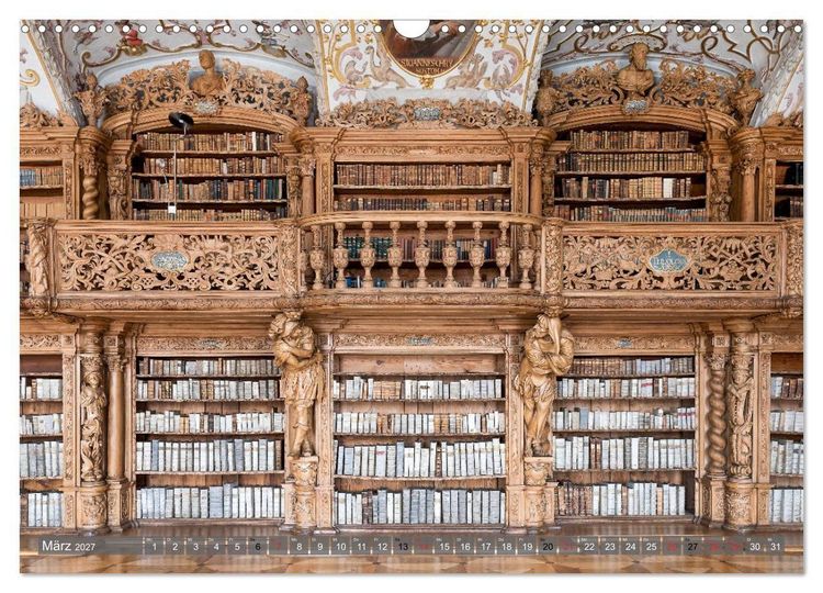 Produktbild: Kloster Waldsassen Stiftsbibliothek (Wandkalender 2027 DIN A3 quer), CALVENDO Monatskalender