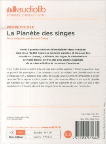 Produktbild: La plan&egrave;te des singes