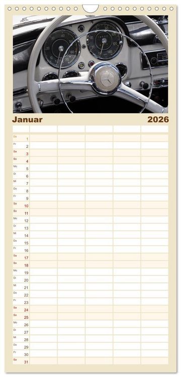 Produktbild: Familienplaner 2026 - Klassische Armaturenbretter mit 5 Spalten (Wandkalender, 21 x 45 cm) CALVENDO