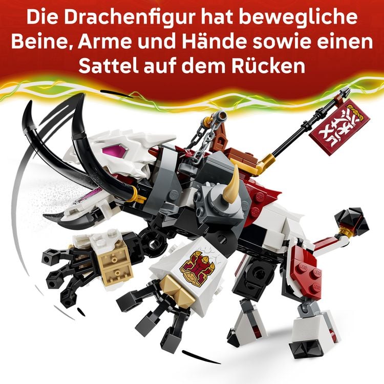 Produktbild: LEGO NINJAGO 71863 Zilvar auf seinem Drachentier Grimtak, Spielzeugmonster mit 3 Minifiguren