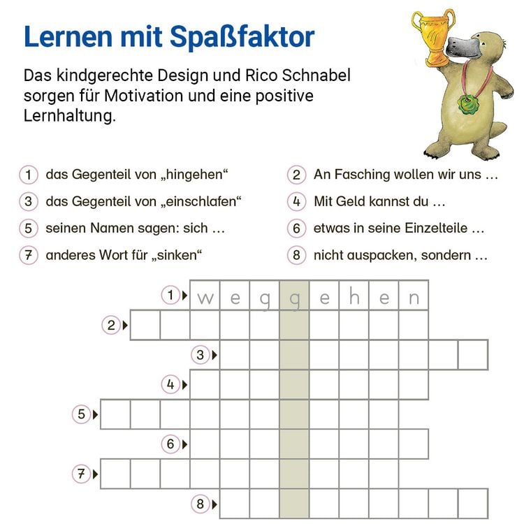 Produktbild: Grammatik mit Rico Schnabel, Klasse 4 - silbierte Ausgabe