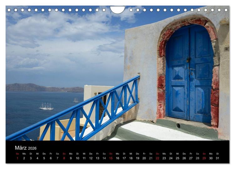 Produktbild: Santorini &ndash; Leben auf dem Vulkan (Wandkalender 2026 DIN A4 quer), CALVENDO Monatskalender