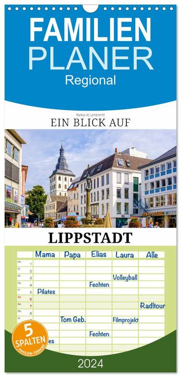 Produktbild: Familienplaner 2026 - Ein Blick auf Lippstadt mit 5 Spalten (Wandkalender, 21 x 45 cm) CALVENDO