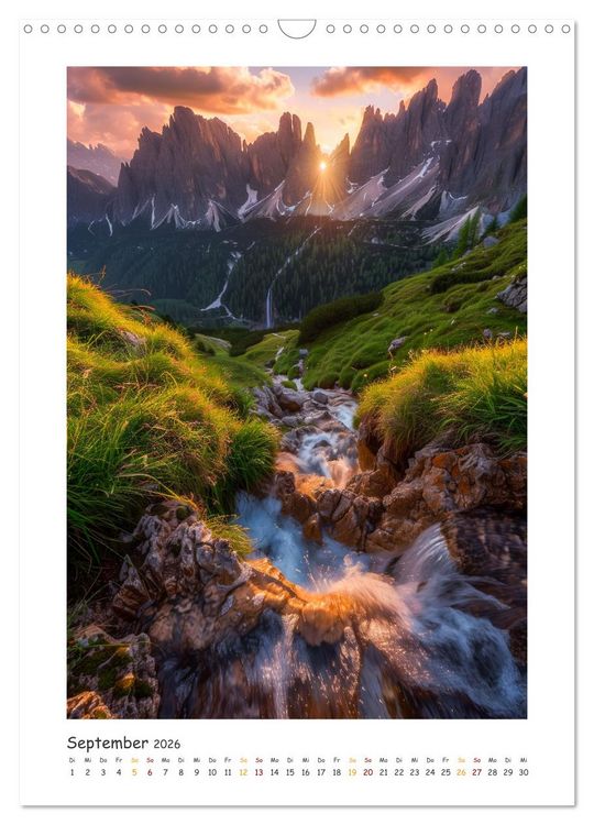 Produktbild: Die Harmonie der Elemente - Die verborgenen Geheimnisse der Wasserf&auml;lle (Wandkalender 2026 DIN A3 hoch), CALVENDO Monatskalender