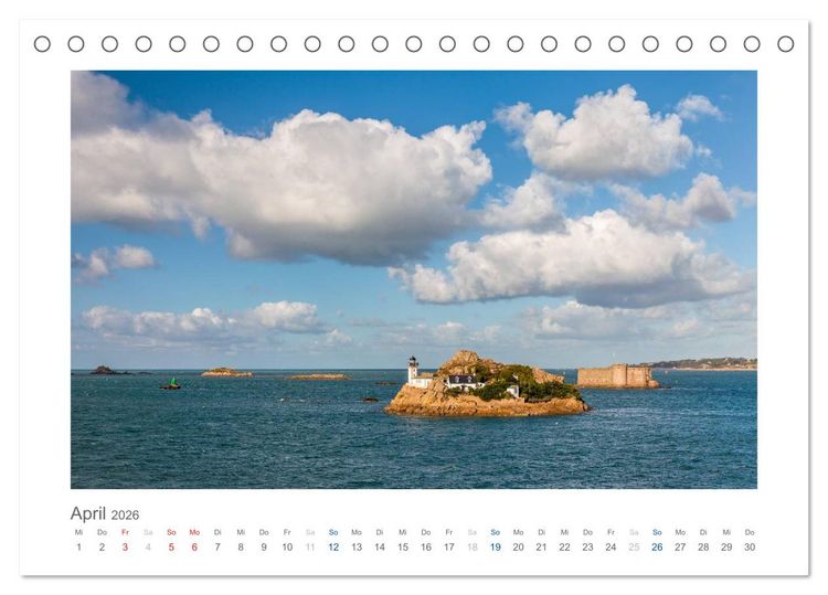 Produktbild: Bretagne - Zauber der C&ocirc;te de Granit Rose (Tischkalender 2026 DIN A5 quer), CALVENDO Monatskalender