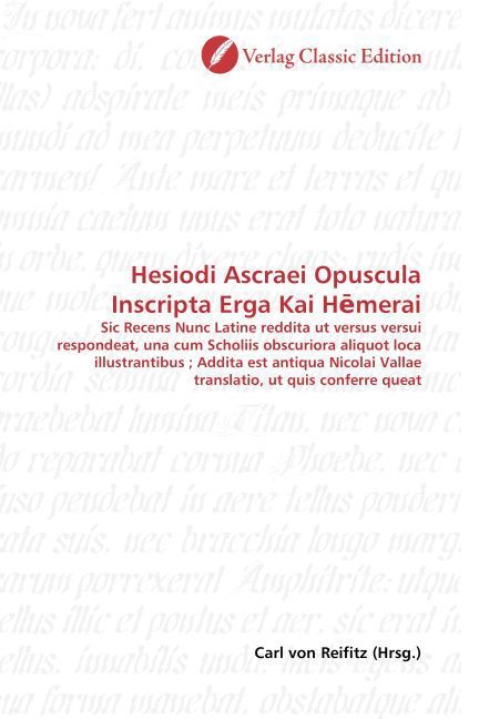 Produktbild: Hesiodi Ascraei Opuscula Inscripta Erga Kai Hemerai