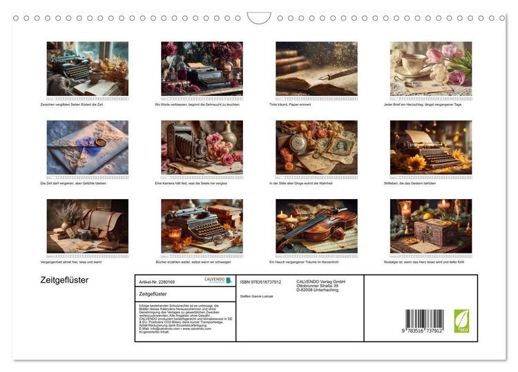 Produktbild: Zeitgefl&uuml;ster (Wandkalender 2026 DIN A3 quer), CALVENDO Monatskalender