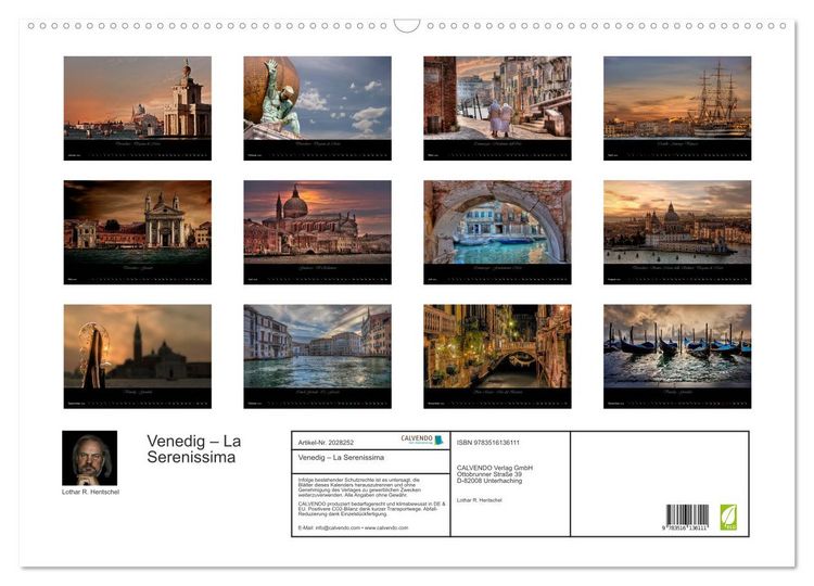 Produktbild: Venedig &ndash; La Serenissima (Wandkalender 2026 DIN A2 quer), CALVENDO Monatskalender
