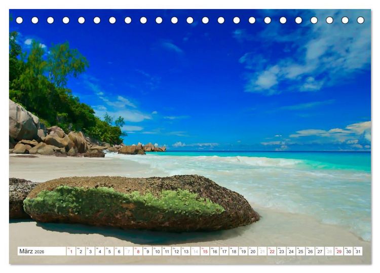 Produktbild: Seychellen - Ein letztes Paradies auf Erden (Tischkalender 2026 DIN A5 quer), CALVENDO Monatskalender