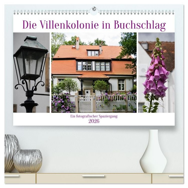 Produktbild: Die Villenkolonie in Buchschlag (hochwertiger Premium Wandkalender 2026 DIN A2 quer), Kunstdruck in Hochglanz