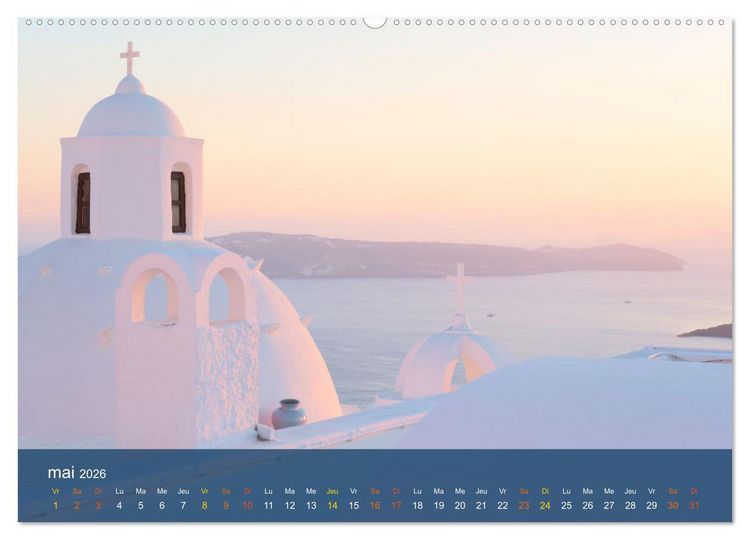 Produktbild: Santorin - La Magie des Cyclades (Calendrier mural 2026 DIN A2 vertical) calendrier de bureau