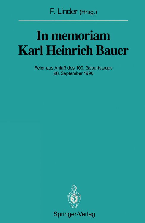 Produktbild: In memoriam Karl Heinrich Bauer