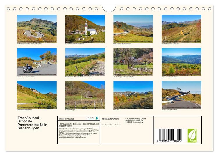 Produktbild: TransApuseni - Sch&ouml;nste Panoramastra&szlig;e in Siebenb&uuml;rgen (Wandkalender 2026 DIN A4 quer), CALVENDO Monatskalender