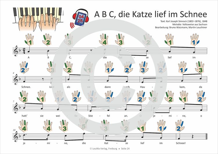 Einfacher!-Geht-Nicht: 34 Kinderlieder BAND 1+2 für Klavier und Keyboard (+Play-Along-Streaming) | LeuWa