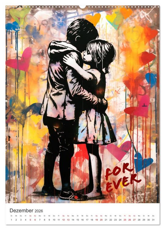 Produktbild: STREETART Neu Erleben Ein KI-Kunstkalender (hochwertiger Premium Wandkalender 2026 DIN A2 hoch), Kunstdruck in Hochglanz