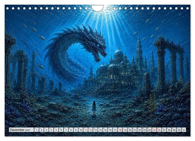 Produktbild: Versunkene Welten &ndash; Mystische Tiefen zwischen Traum und Ewigkeit (Wandkalender 2027 DIN A4 quer), CALVENDO Monatskalender