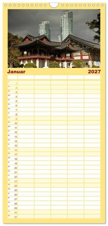 Produktbild: Familienplaner 2027 - Seoul mit 5 Spalten (Wandkalender, 21 x 45 cm) CALVENDO