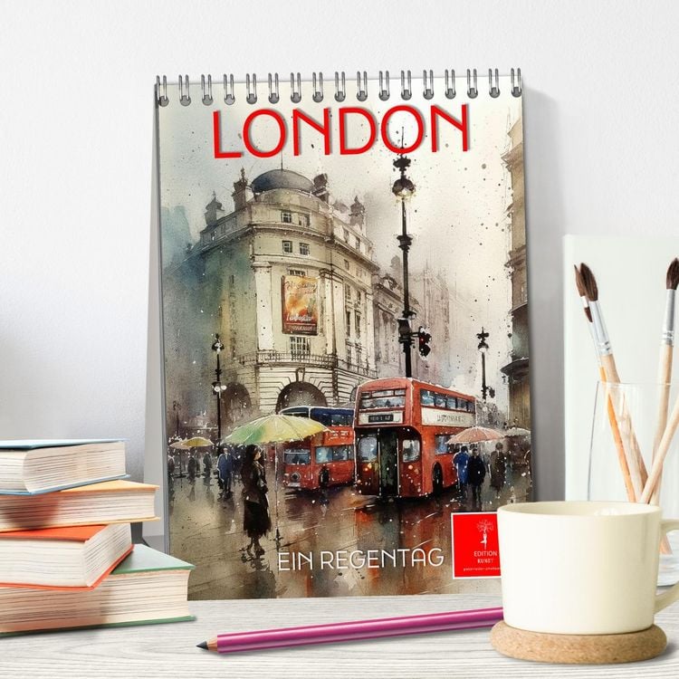 Produktbild: London - ein Regentag (Tischkalender 2026 DIN A5 hoch), CALVENDO Monatskalender