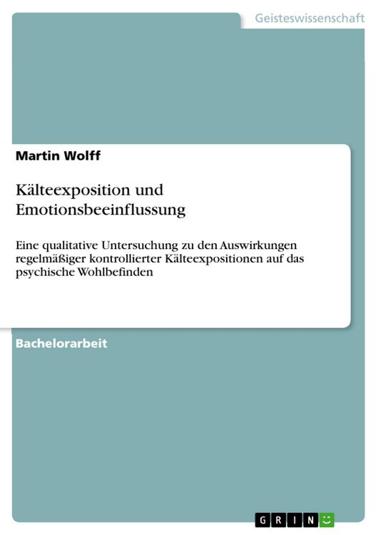 Produktbild: K&auml;lteexposition und Emotionsbeeinflussung