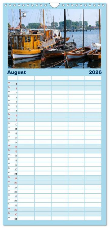 Produktbild: Familienplaner 2026 - Osteeinsel Poel mit 5 Spalten (Wandkalender, 21 x 45 cm) CALVENDO
