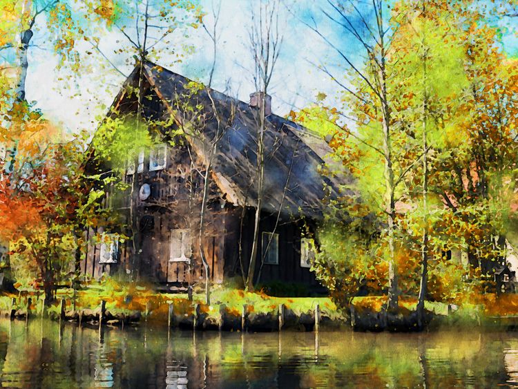 Produktbild: CALVENDO Puzzle Spreewald. Herbstansicht eines traditionellen Hauses im Spreewald. | 1000 Teile Lege-Gr&ouml;&szlig;e 64x48cm Foto-Puzzle f&uuml;r gl&uuml;ckliche Stunden
