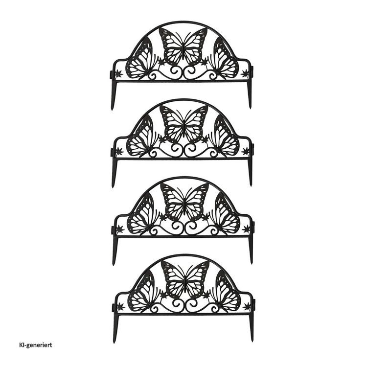 Produktbild: HTI-Living HTI-Living Zierzaun Nessa Schmetterling 4-teilig Braun
