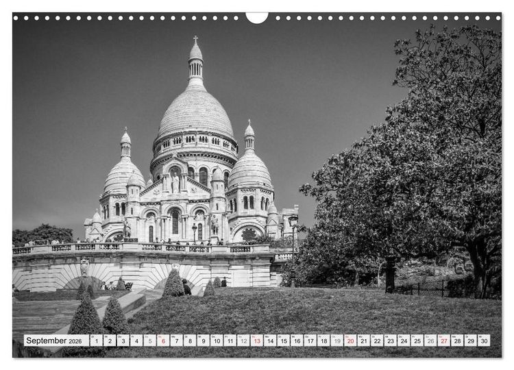 Produktbild: PARIS Monochrome Impressionen (Wandkalender 2026 DIN A3 quer), CALVENDO Monatskalender