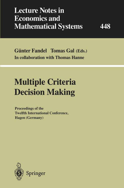 Produktbild: Multiple Criteria Decision Making