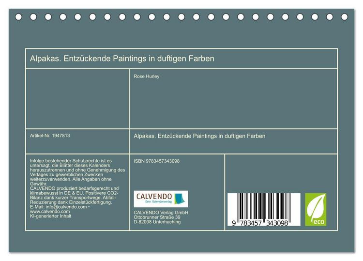 Produktbild: Alpakas. Entz&uuml;ckende Paintings in duftigen Farben (Tischkalender 2026 DIN A5 quer), CALVENDO Monatskalender