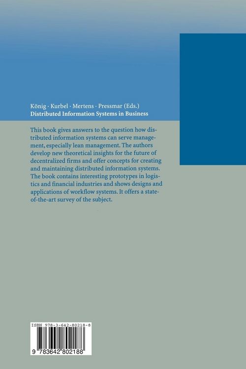 Produktbild: Distributed Information Systems in Business