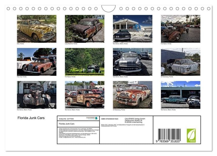 Produktbild: Florida Junk Cars (Wandkalender 2027 DIN A4 quer), CALVENDO Monatskalender