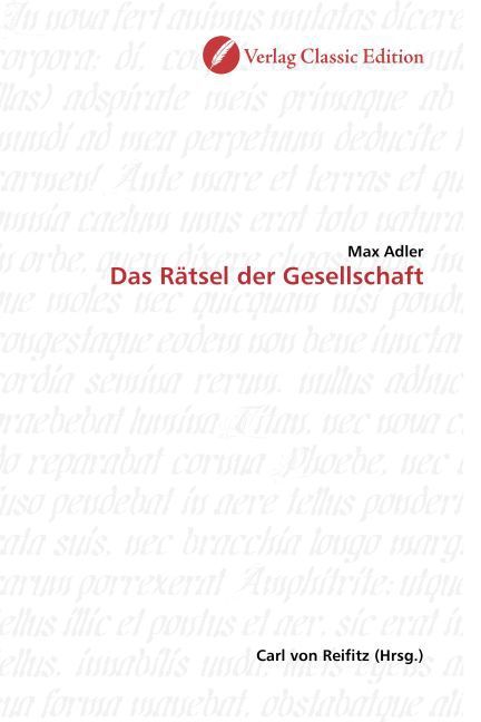 Produktbild: Adler, M: Das R&auml;tsel der Gesellschaft