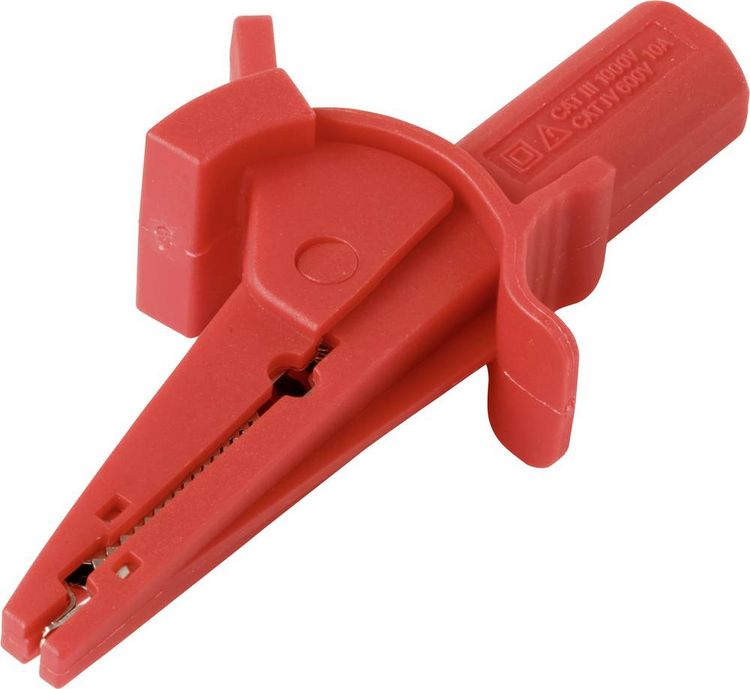 Produktbild: VOLTCRAFT MSK-130 Krokodilklemme gerade CAT IV 600 V, CAT III 1000V 10A Rot