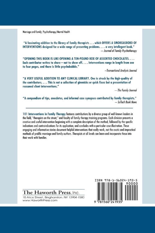Produktbild: 101 Interventions in Family Therapy