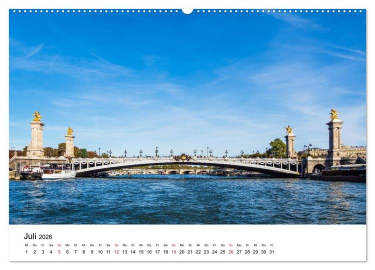 Produktbild: Unterwegs in der franz&ouml;sischen Hauptstadt Paris (hochwertiger Premium Wandkalender 2026 DIN A2 quer), Kunstdruck in Hochglanz