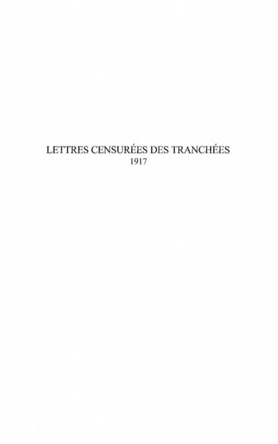 Produktbild: Lettres Censurees des Tranchees - 1917