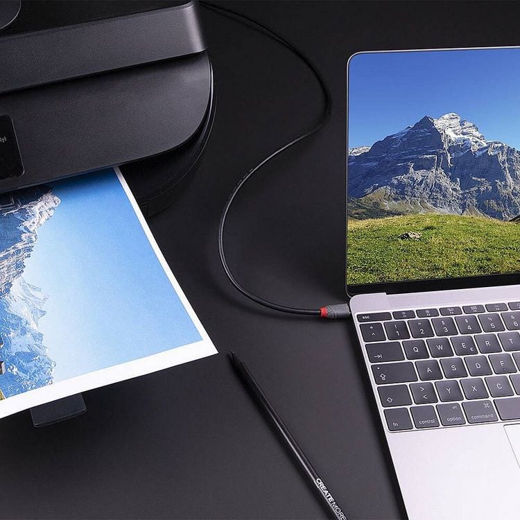 Produktbild: LINDY USB-Kabel USB 3.2 Gen1 USB-C&reg; Stecker, USB-B Stecker 2.00m Schwarz 36667