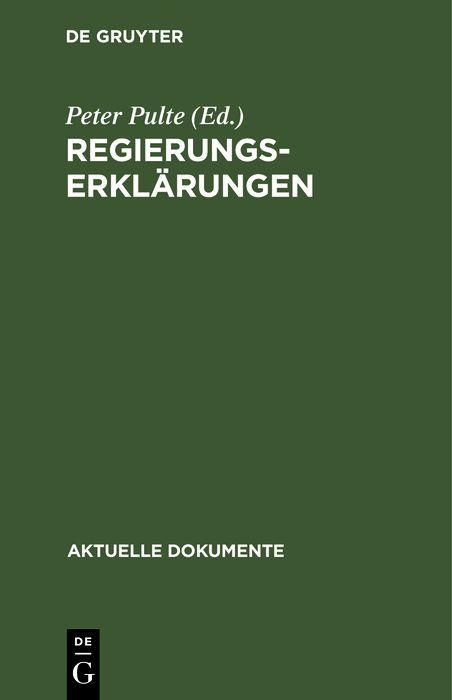 Produktbild: Regierungserkl&auml;rungen