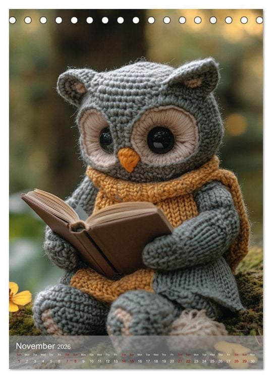 Produktbild: CROCHET ANIMALS (Desk Calendar 2026 DIN A5 portrait), CALVENDO 12 Month DeskCalendar