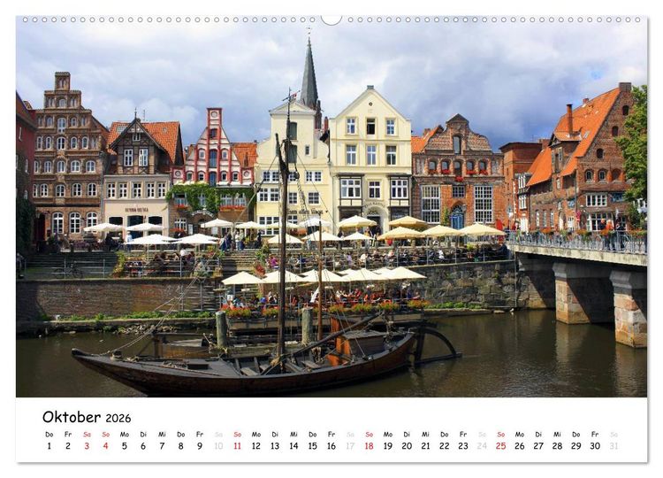 Produktbild: L&uuml;neburg - Stadt der Giebel und Fachwerkh&auml;user (hochwertiger Premium Wandkalender 2026 DIN A2 quer), Kunstdruck in Hochglanz