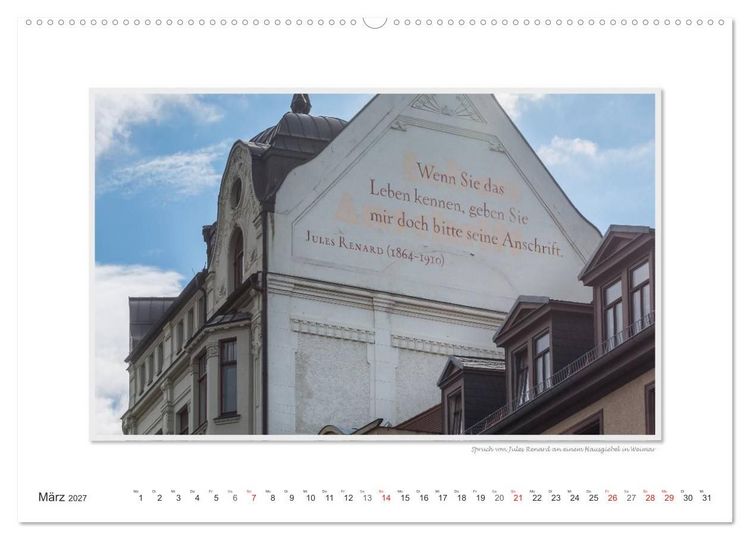Produktbild: Emotionale Momente: Weimarer Ansichten. (hochwertiger Premium Wandkalender 2027 DIN A2 quer), Kunstdruck in Hochglanz
