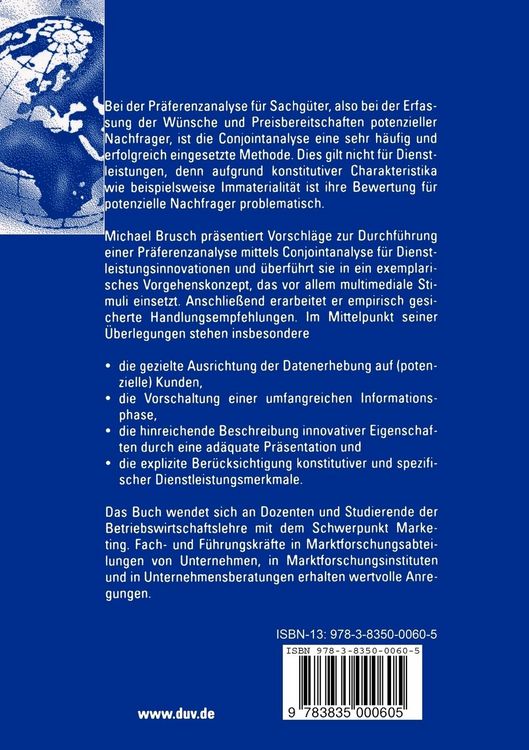 Produktbild: Pr&auml;ferenzanalyse f&uuml;r Dienstleistungsinnovationen mittels multimedialgest&uuml;tzter Conjointanalyse