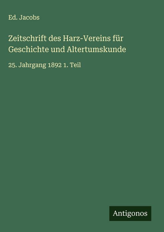 Produktbild: Zeitschrift des Harz-Vereins f&uuml;r Geschichte und Altertumskunde
