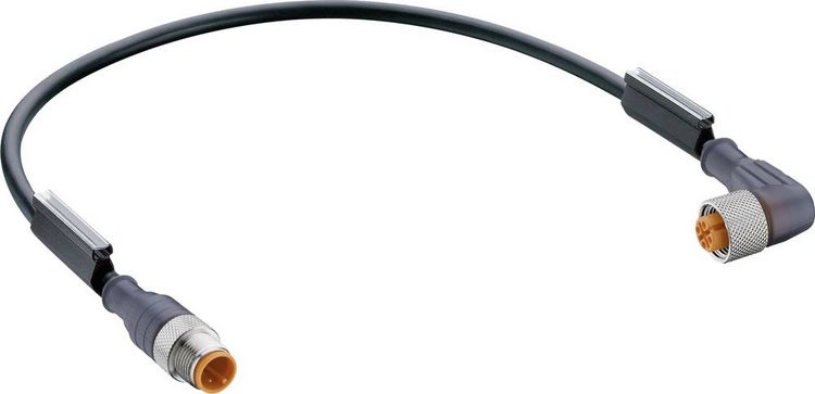 Produktbild: Belden 43776-1 Sensor-/Aktor-Steckverbinder, konfektioniert M12 Stecker, gerade, Buchse, gewinkelt 2.00 m Polzahl Sensoren: 4 1 St.