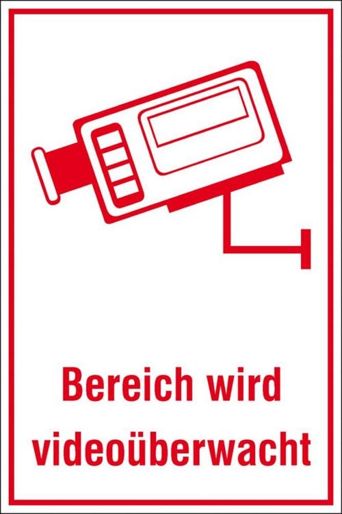 Produktbild: SafetyMarking 51.G5025 Hinweisschild Bereich wird video&uuml;berwacht Aluminium (B x H) 200 mm x 300 mm 1 St.