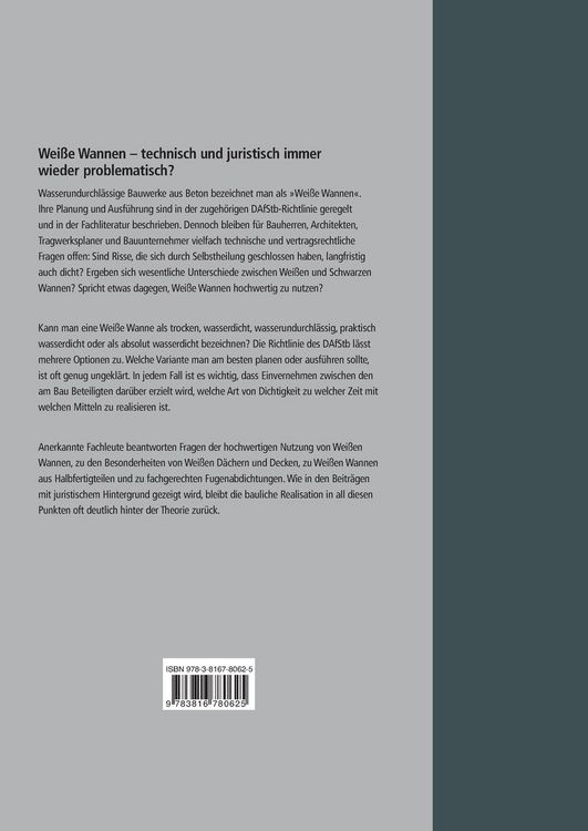 Produktbild: Wei&szlig;e Wannen - technisch und juristisch immer wieder problematisch?