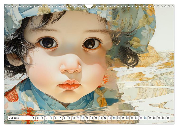 Produktbild: Surrealismus trifft asiatisch anmutende Gesichter (Wandkalender 2026 DIN A3 quer), CALVENDO Monatskalender