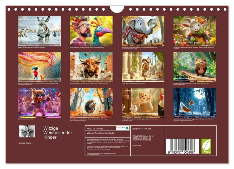 Produktbild: Witzige Weisheiten f&uuml;r Kinder (Wandkalender 2026 DIN A4 quer), CALVENDO Monatskalender